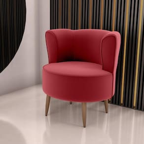 Poltrona Decorativa Para Sala Ariel Veludo Vinho