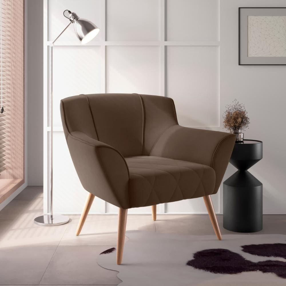 Poltrona Decorativa Mendes Inca Marrom