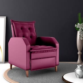 Poltrona Reclinável Leeds Veludo Turkey Marsala