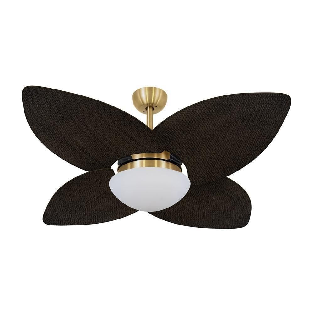 Ventilador De Teto Dormamu Dourado 4 Pás Palmae 110V Com Controle