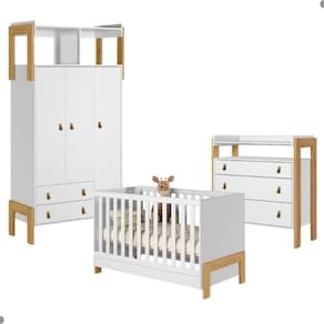 Conjunto Para Quarto Infantil Esquel Branco Acetinado