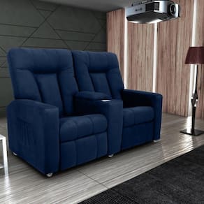 Poltrona Reclinável 2 Lugares Kassel Veludo Light Azul