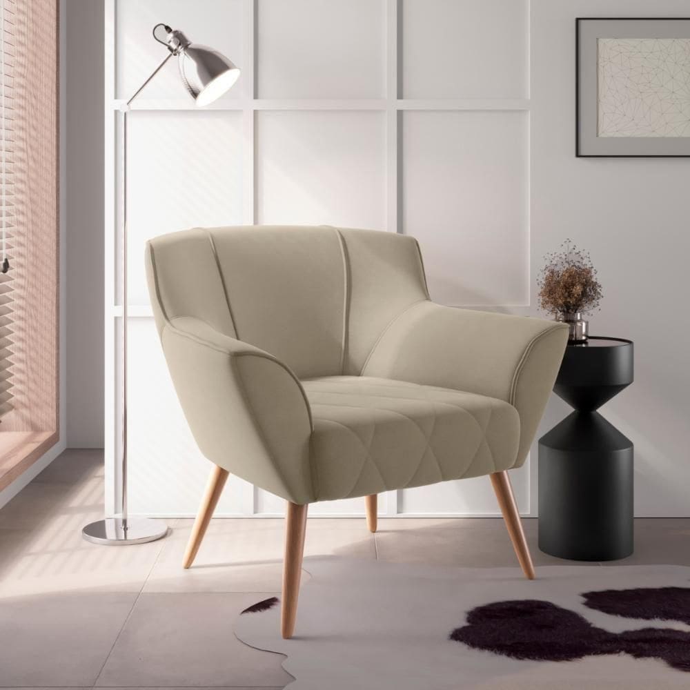 Poltrona Decorativa Mendes Inca Castor