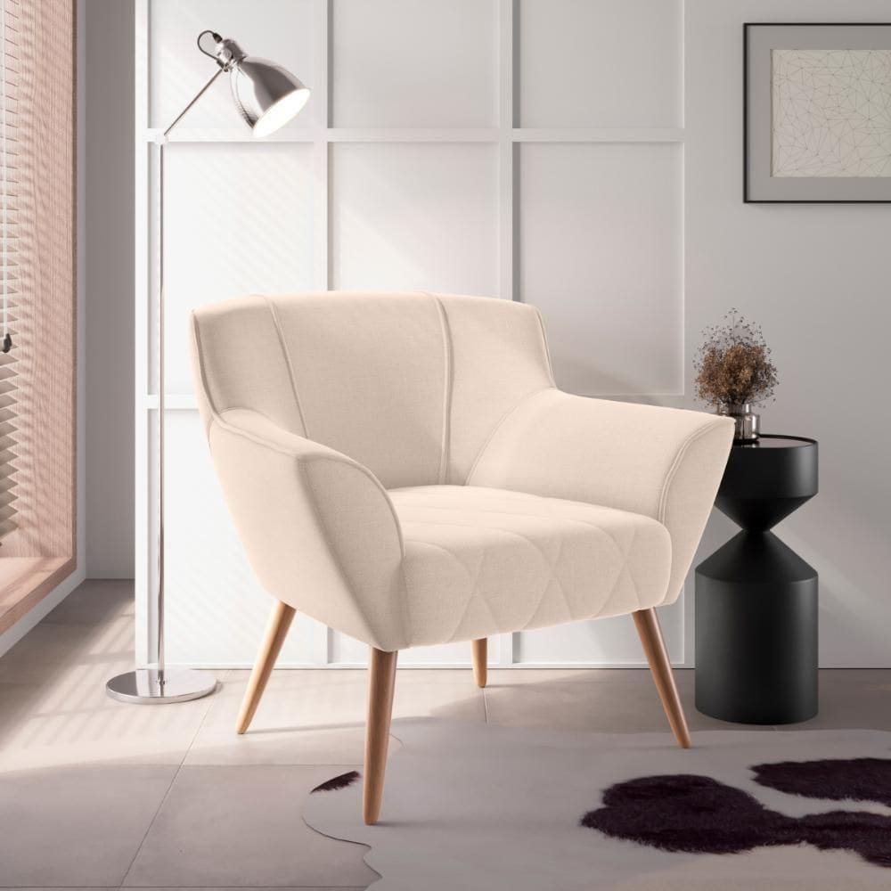 Poltrona Decorativa Mendes Linha Bege