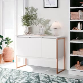 Buffet Elegante Com 3 Portas Turim Branco Cobre