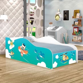 Cama Carro Fun Adesivada Patrulha Animal Solteiro