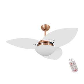 Ventilador De Teto Dormamu Cobre 3 Pás Branco 220V Com Controle