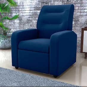 Poltrona Decorativa Reclinável Cecilia Veludo Light Azul