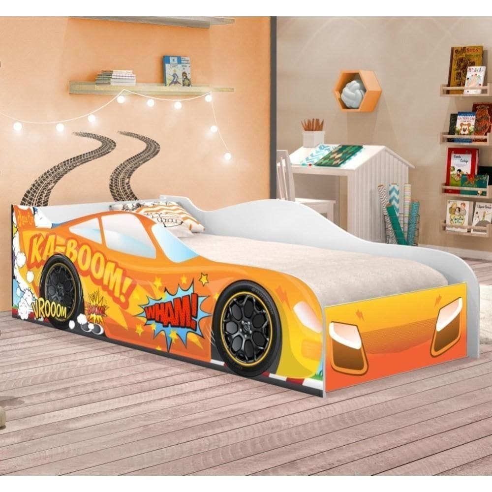 Cama Carro Kaboom Stylo Laranja Solteiro