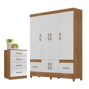 Conjunto Guarda Roupa E Cômoda Gokyo Branco