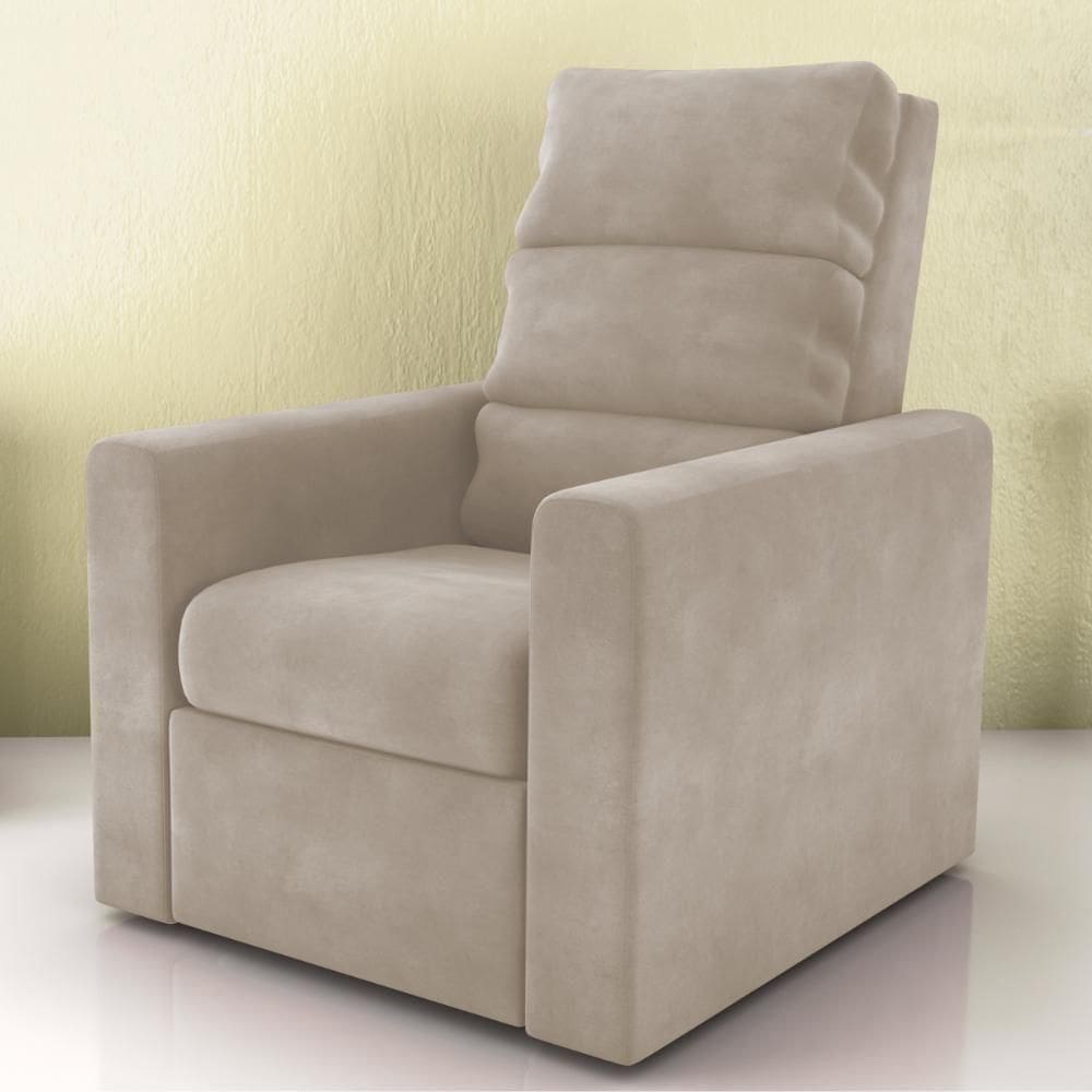 Poltrona Reclinável Saul Veludo Cappuccino