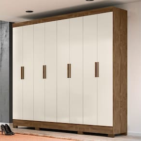 Guarda Roupa 8 Portas Ward Castanho Wood Baunilha