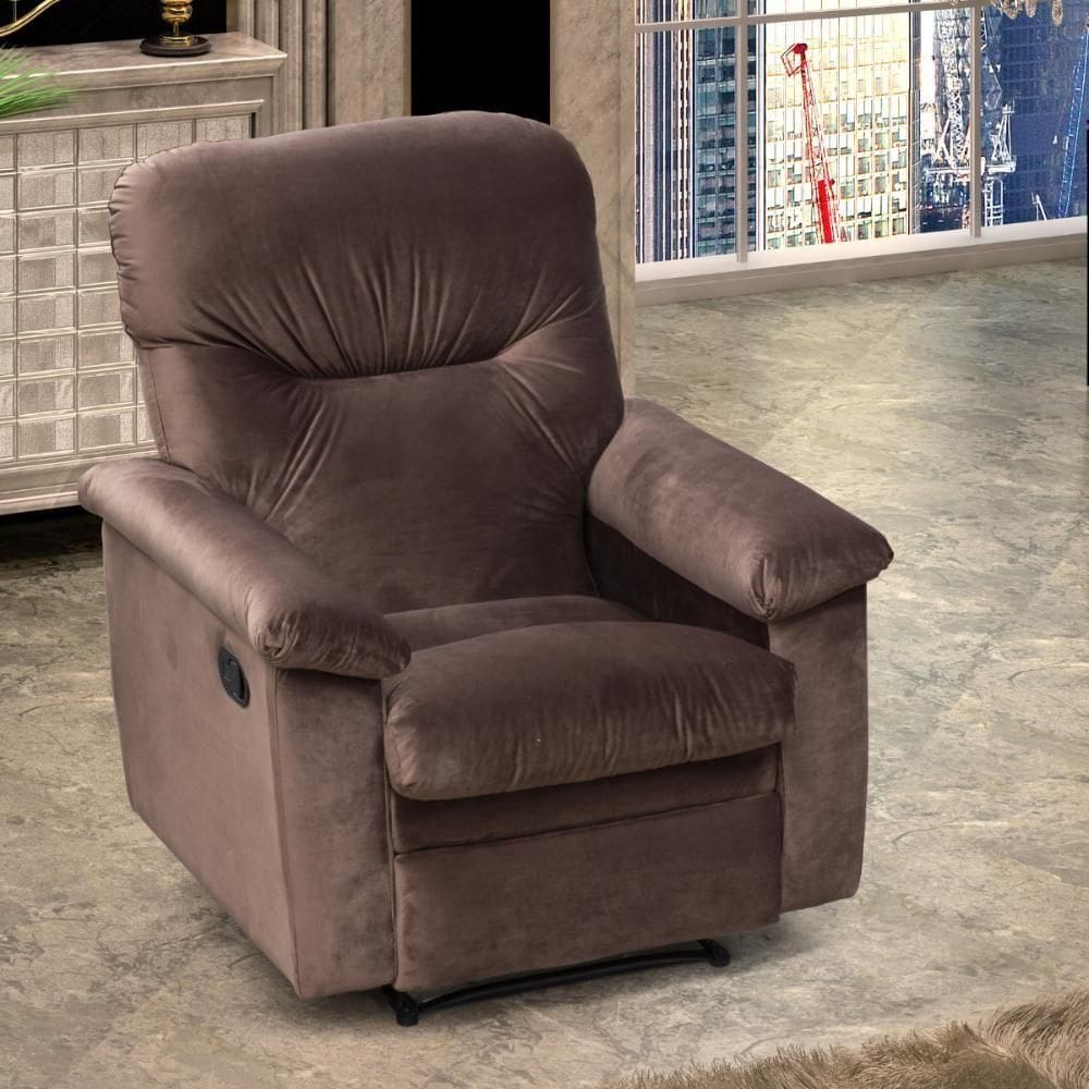 Poltrona Reclinável Essen Veludo Marrom