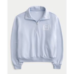 Blusa De Moletom Hollister Tennis League 1/4 De Zíper Fem