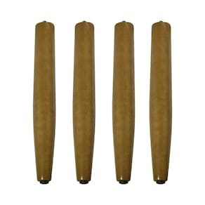 Kit 4 Pés Palito 25 Cm De Madeira Castanho Castanho