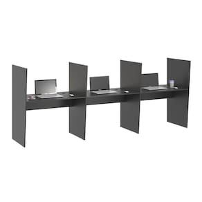 Balcao De Atendimento 3 Lugar Mixer Preto Onix