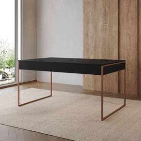Mesa Industrial Caixote Filadélfia Tampo 120x75 Preto Base Ferro Cobre