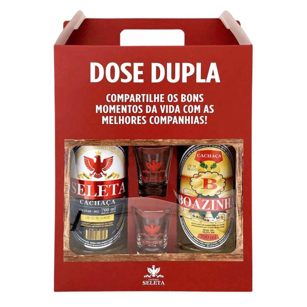 Kit Cachaça Seleta e Boazinha Ouro 700ml