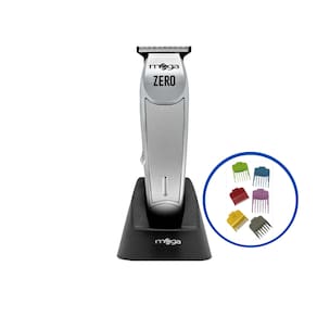Maquina De Corte E Acabamento Mega Zero Chrome Usb + Kit Mega Pentes Magnéticos - 6 Unidades