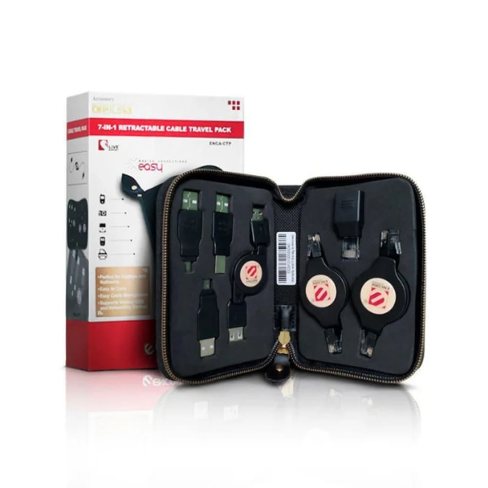 Kit Cabos Retráteis 7em1 Pack Conectividade Qualquer Lugar