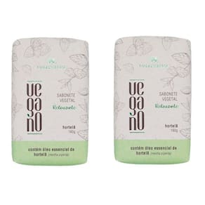 KIT 2 Sabonetes em Barra Vegano Relaxante Hortelã Madressenza 180g