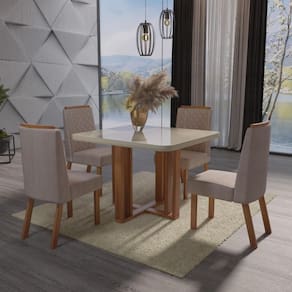 Sala de Jantar 90x90 Paola Tampo OFF-White 4 Cad Bom Pastor