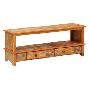 Rack Aparador Santana 1,5M com 2 Gavetas Madeira Maciça Pátina