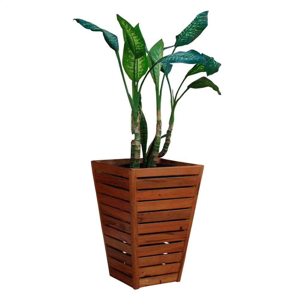 Cachepot Cone 60cm Madeira Maciça Natural