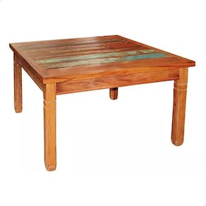 Mesa de Jantar 1,5x1,5M em Madeira Maciça Pátina