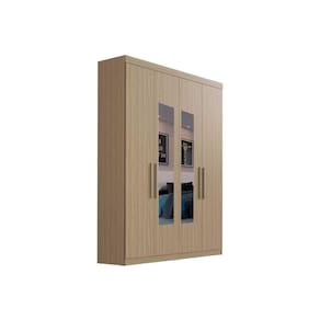 Guarda Roupa Solteiro 4 Portas (2 c/ Espelho) e 2 Gavetas PH 1714 Cedro - Herval
