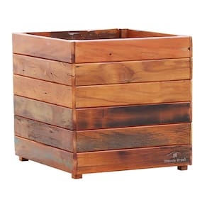 Vaso Cachepot 50x50cm Madeira Maciça Natural