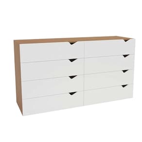 Cômoda Solteiro Porto c/ 8 Gavetas Freijo/Branco - Politorno