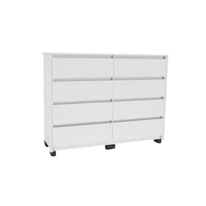 Cômoda Solteiro Coimbra c/ 8 Gavetas Branco - Politorno