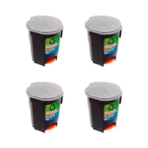 Kit 4 Lixeiras 30 Litros Com Pedal Para Cozinha Arqplast
