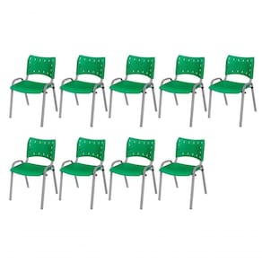 Cadeira Iso Base Cinza, , , Escritório - Verde Kit 9 Peças