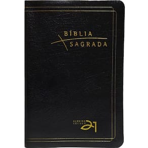 Bíblia a21 luxo - couro bonded preta c/ referências cruzadas