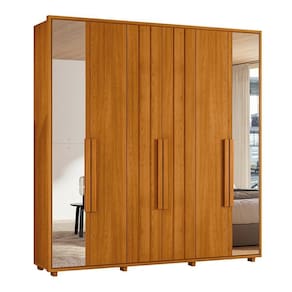 Guarda-roupa Casal Portinari Ripado 6 Portas 4 Gavetas 2 Portas C/ Espelho - 7 Decor Cinamomo