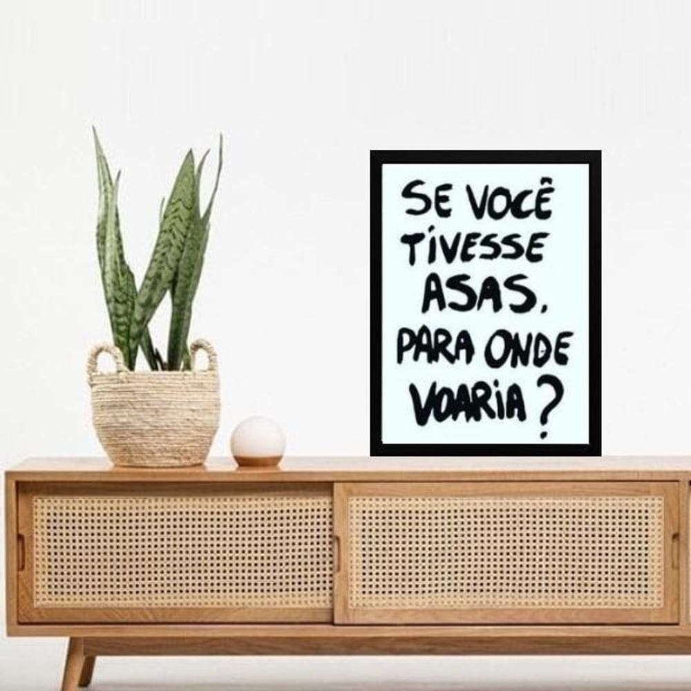 Quadro Reflexão - Se Você Tivesse Asas 24X18Cm - Com Vidro