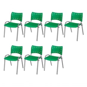 Cadeira Iso Base Cinza, , , Escritório - Verde Kit 7 Peças