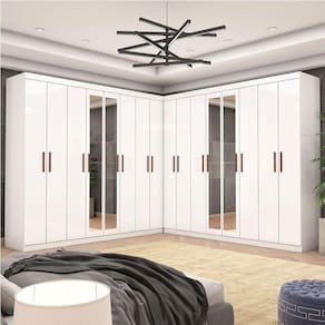 Closet Casal Duplo Rubi Premium 16 Portas Plus 8 Gavetas Branco