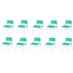 Kit 10 Cadeiras Infantil Iso, , Base Branco verde água