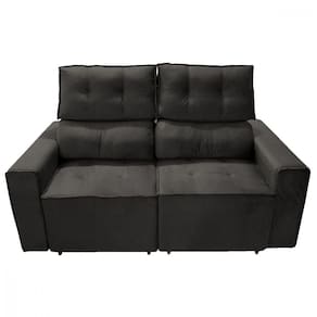 Sofá Para Sala Reclinavel Estofado Price 180cm Veludo Cacau Marrom