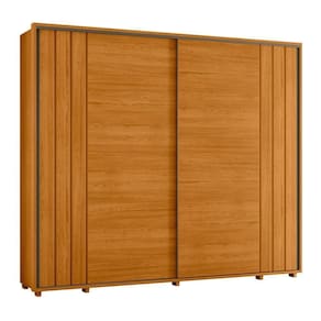 Guarda-roupa Casal Dalí Ripado Com Escada 2 Portas 8 Gavetas - 7 Decor Cinamomo E Off White