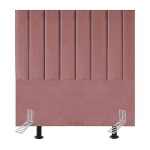 Cabeceira Estofada Cama Box King 195 Cm Lívia Suede E Frame rosé
