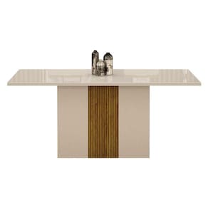 Mesa De Jantar Doha 160x80 Reto Off White Freijó Decor Off - Leifer Móveis