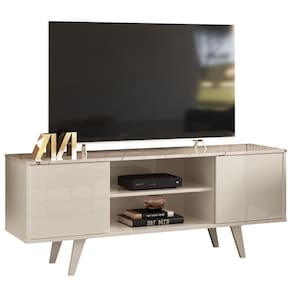 Rack Para 55 Pol 2 Portas 136 Cm Lisboa Madetec Calacata Off White