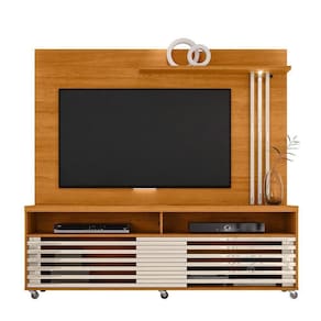 Combo Painel De 60 Polegadas + Rack Frizz - 7 Decor Cinamomo E Off White