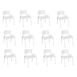 Kit 12 Cadeiras Infantil Iso, , Base Branco-branco