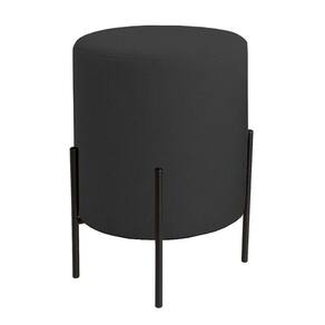 Puff Orgânico Boucle Thor Com Pés De Ferro Preto