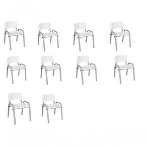 Kit 10 Cadeiras Infantil Iso, , Base Cinza Branco